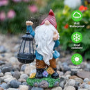 Solar Garden Statue Lights Gnome Figurine with Solar Lantern, Outdoor Garden Succulent Ornaments Waterproof, Fathers Day Mom Gifts for Outside Patio Yard Lawn Decor by CozyNest Decor