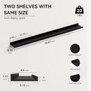 70.9 Inches Long Floating Shelves, 2 Set Modern Wall Shelf for Bedroom, Nursery Book Shelf with Lip, Picture Ledge Shelf for Wall Decor Living Room Bathroom Kitchen - Black by TinyTreasures Baby Boutique