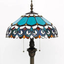 Tiffany Floor Lamp Stained Glass Lamp Standing Reading Light 16x16x70 Inch for Living Room (Blue Jewelry Baroque Style) by CozyNest Decor
