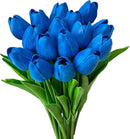 Artificial Tulips Flowers Long Stem Faux Tulips 15PCS Real Touch Fake Tulip for Vase Farmhouse Kitchen Spring & Wedding Home Decor by CozyNest Decor