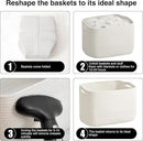 Storage Baskets for Organizing & Shelves, Woven Cotton Rope Organization Bins for Dog Toys, Clothes, Books, Nursery Organizer, 15" Lx11''Wx9.5''H, (4 Packs) Off White by CozyNest Decor