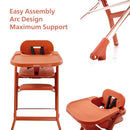 Unilove Grow with Me 2-in-1 Baby High Chair – Adjustable Toddler Chair with Baby Set, Removable Harness, One-Hand Seat & Footrest Adjustment, for Ages 6-60 Months - Pumkin Orange by TinyTreasures Baby Boutique