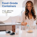 Chef's Path - Set of 7 Airtight Food Storage Containers for Kitchen Storage - Clear Plastic - Durable Strong Lids - Labels and Chalk Marker by CozyNest Decor