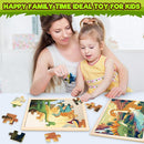 4 Packs Puzzles for Kids Ages 4-6, Wooden Dinosaur Puzzles for Toddlers Ages 2-4, Preschool Educational Dino Puzzles Boards Toys Gifts for 3 4 5 6 Boys Girls by TinyTreasures Baby Boutique