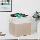 Bidtakay Fabric Storage Baskets for Organizing Beige 13 Inch Collapsible Square Baskets 3 Pack Organization Bins Large Cube Storage Bins Closet Baskets for Shelves Clothes by TinyTreasures Baby Boutique