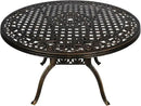 48" Round Patio Table for 6 Person Cast Aluminum Bistro Table with Umbrella Hole,Metal Patio Table Outdoor Bistro Dining Table for Garden,Bronze by GreenHaven Gardens
