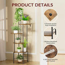 Plant Stand Indoor with Grow Light, 6-Tiered Tall Plant Stand Indoor, Metal Plant Shelf with Hanging Basket Hook and Adjustable Light, Ideal for Living Room, Garden, Patio, （Brown and Black） by GreenHaven Gardens