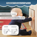 Blessimo® 12 Pack Magnetic Cabinet Locks Baby Proofing with 12 locks and 2 Keys - Child Locks For Kitchen, Cabinets and Drawers - 3M Adhesive Easy Installation by TinyTreasures Baby Boutique
