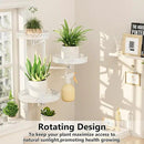 OVICAR Rotating Window Plant Shelves - Indoor Wall Plant Stand 3-Tier Floral Metal Window Shelf Holder for Multiple Plants with Hanging Hooks Home Decor White by GreenHaven Gardens