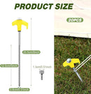 Hicarer 20 Pcs 20 Pcs 8'' Screw in Tent Stakes Heavy Duty Ground Metal Stakes for Inflatables with Hex Head Driver for Outdoor Camping Tent Inflatable Garden Decor (Yellow) by CozyNest Decor