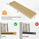 Floating Shelves for Wall, 36" W x 8" D x 1.5" H, Wooden Wall Mounted Display Shelves with Invisible Brackets for Living Room, Bedroom, Bathroom, Kitchen Decor and Storage, Set of 2, Oak by CozyNest Decor