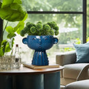 Head Planter Pot - 7 Inch Cute Face Planter for Indoor Outdoor Plants Ceramic Succulent Pot Round Flower Pot Present for Mother Christmas with Drainage Hole Blue by GreenHaven Gardens