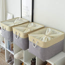 TheWarmHome Storage Bins Baskets for Organizing - Extra Jumbo 3 Pack 20.5Lx15.7Wx13.8H Sturdy Fabric Storage Basket for Shelves, Decorative Foldable Closet Nursery Toy (Gold&Grey) by TinyTreasures Baby Boutique