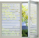 Window Privacy Film with Installation Tools, Stripe Window Film, Static Cling, Anti UV, Heat Control, Ideal for Home Shower Office Glass Door (Stripes Pattern, 45.2X314.9Inch) by CozyNest Decor