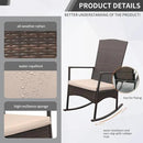 Outdoor Rocking Chair 3 Pieces High-Backed Rocking Chair Outdoor Patio Rocking Chairs Outdoor Table, Khaki by GreenHaven Gardens