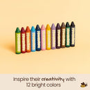 Honeysticks Super Jumbo Crayons (12 Pack) - Non Toxic Crayons for Kids - 100% Pure Beeswax and Food Grade Colors - For Toddlers 1-3, Unbreakable, Extra Large, Easy to Hold and Use, Eco-Friendly by TinyTreasures Baby Boutique