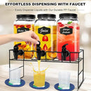 3-Pack 2.2L Glass Laundry Detergent Dispenser Set with Stand - Premium Liquid Soap Dispenser with PP Spigots, Measuring Cups, and Chalkboard Labels for Laundry Room Organization and Storage by CozyNest Decor