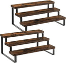 YINMIT Wooden Display Riser Stand, Tiered Perfume and Cologne Organizer Stand, 3 Tier Spice Rack Organizer, Rustic Display Shelf for Candles (3 Tier, 2 Pack) by CozyNest Decor
