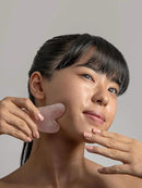Mount Lai Rose Quartz Gua Sha Facial Tools, Pink Quartz Gua Sha Facial Tools Set and Roller, Guasha Tool for Face to Relieve Muscle Tension and Reduce Puffiness, Anti Aging Skin Care Sets for Women by CozyNest Decor