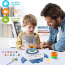 deAO Pottery Wheel for Kids Complete Painting Set for Beginners Mini Pottery Wheel Kit with Air Dry Clay Tools, Arts & Crafts Clay Wheel Toys Birthday Gifts for Girls Boys Age 3+ (Blue) by TinyTreasures Baby Boutique