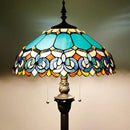 Tiffany Floor Lamp Stained Glass Lamp Standing Reading Light 16x16x70 Inch for Living Room (Blue Jewelry Baroque Style) by CozyNest Decor