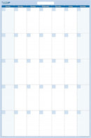 Vertical 56"h x 36"w blue 30-day/1-month dry-erasable wall planner calendar. Complete with dry-erase marker and eraser by TinyTreasures Baby Boutique