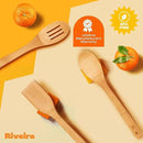 Riveira Bamboo Wooden Spoons for Cooking 3-Piece, Apartment Essentials Wood Spatula Spoon Nonstick Kitchen Utensil Set Premium Quality Housewarming Gifts for Everyday Use by CozyNest Decor