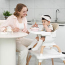 Baby High Chair, 7 in 1 Convertible High Chairs for Babies and Toddlers, Kids Learning Table, Building Block Table, Toddler Dining Chair with 360° Rotating Seat, 5-Point Safety Harness (Khaki) by TinyTreasures Baby Boutique