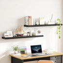 HOOBRO Floating Shelves for Wall, Wall Mounted Shelf Set of 2, 47.2" Hanging Shelf with Invisible Brackets, for Wall in Bathroom, Bedroom, Toilet, Kitchen, Living Room, Office, Black BK120BJP201 by CozyNest Decor