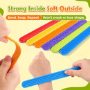Sensory Fidget Toys Slap Bracelets: Textured Silicone Sensory Toys for Kids, Calming Tool for Special Needs, Wearable Anxiety Relief Items for Adults Office Desk, Travel Classroom Must Haves 6 Pack by TinyTreasures Baby Boutique