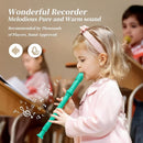 Soprano Recorder Instrument for Kids Beginners Student German Fingering C Key Recorder Instrument 3 Piece with Cleaning Rod and Bag Fingering Chart (bright green) by TinyTreasures Baby Boutique