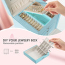 5-Layer Jewelry Box with 4 Drawers, Huge Portable Jewelry Organizer with Lock and Mirror for Women, for Necklace Ring Earring Bracelet Storage, Lockable Jewelry Case, Blue by TinyTreasures Baby Boutique
