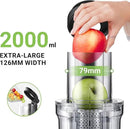 AMZCHEF Cold Press Juicer, Juicer Machines - 3.1" Large Feed Chute for Whole Fruits & Vegetables, Stainless Steel Slow Masticating Juicer Easy to Clean, Large Auger, Double Strainers, Silver by CozyNest Decor