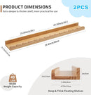Nursery Book Shelves, Scalloped Floating Shelves Set of 2 Solid Pine Wood Wall Mounted Bookshelf with Wave Lip for Bedroom Kids, Toddler Room, Baby Room Natural 36inch by TinyTreasures Baby Boutique