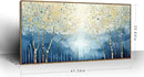 amatop Large Framed Abstract Canvas Wall Art Navy Blue Art Print Modern Nature Tree of Life Artwork Birch Contemporary Landscape Picture for Office Living Room Bedroom Hallway Home Decor 48x24 Inch by CozyNest Decor