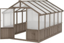 MUPATER 8 x 10FT Wooden Greenhouse with 6mm Polycarbonate Panels for UV Protection and Heat Insulation, Adjustable Ventilated Window & Lockable Door, Walk-in Greenhouse for Outdoors, Patio, Backyard by GreenHaven Gardens