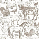 Boho Rustic Farm Animals Cow Rooster Horse Turkey Peel and Stick Wallpaper Self Adhesive Removable Easy Peel Off Stick on Wall Paper for Bedroom Cabinet Renter by GreenHaven Gardens