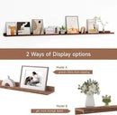 Floating Picture Ledge Shelves for Wall Set of 2, 72 Inches Picture Ledge Shelf with Long Large Nursery Book Shelf for Toys Storage Kids Bookshelf Wall Mounted Living Room Bedroom Decor Frames, Walnut by TinyTreasures Baby Boutique