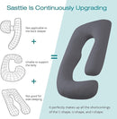 Sasttie Pregnancy Pillows for Sleeping, U Shaped Cooling Full Body Pillow with Removable Cover, Pregnant Women Must Haves, Maternity Essential, Dark Grey by TinyTreasures Baby Boutique