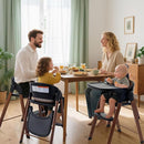 Adjustable High Chair with Removable Tray, Easy to Clean, Portable. 6 Months up to 240 Lb (Black Brown) by TinyTreasures Baby Boutique