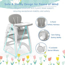 Xilingol 8 in 1 Convertible Baby High Chair W/Wheels, Baby Feeding Chair W/Adjustable Backrest & Removable Dual Tray, Building Block Table & Chair Set, HighChair for Babies & Toddlers (Grey) by TinyTreasures Baby Boutique