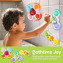 ALASOU 3PCS Pop Suction Cup Spinner Toys for 1 Year Old Boy Girl|Novelty Spinning Tops Toddler Toys Age 1-2|Sensory Baby Bath Toy for Toddlers 1-3|12 18 Months Boy Birthday Gift for Infant by TinyTreasures Baby Boutique