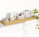 Heimlove 48" Floating Shelves for Wall,10 Deep Rustic Wood Storage Wall Shelves with Heavy Duty Brackets for Bathroom,Bedroom,Kitchen,Living Room,Office,Oak Color by CozyNest Decor