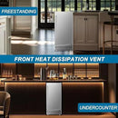 Commercial Ice Maker Machine 120 LBS/24H, 60 LBS Cold Preservation Bin for 4-6 H, Freestanding Undercounter Ice Maker Stainless Steel, 40 Ice Trays Built-in Ice Machine for Restaurant Bar Kitchen Cafe by CozyNest Decor