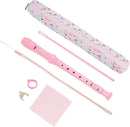 Recorder Instrument for Beginner Adults,8-Hole Soprano Descant Recorder Music Flute with Cleaning Rod & Case Bag For Home Entertainment(2-Pink Flamingo2) by TinyTreasures Baby Boutique