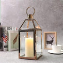 JHY Design Rose Gold Decorative Lanterns 16 inch High Stainless Steel Candle Lanterns with Tempered Glass for Indoor Outdoor Events Parities and Weddings by CozyNest Decor