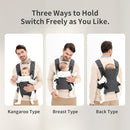 Baby Sling Carrier,4-in-1 Ergonomic Baby Backpack Front Carrier,Newborn to Toddler Wrap Lightweight Adjustable Baby Sling,Grey by TinyTreasures Baby Boutique