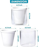 D'vine Dev 6 Inch Design Self Watering Planter for Indoor Plants, White Terracotta Pots with Cylinder Glass Cup, 37-X-B-2 by GreenHaven Gardens