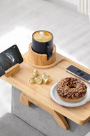 Sofa Arm Tray, Bamboo Large Couch Cup Holder, Portable Anti-Spill Sofa Armrest Tray for Beverage, Snacks, Phone, Remotes by CozyNest Decor