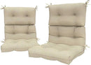 LVTXIII Outdoor Seat and Back Chair Cushion Patio Tufted High Back Cushion with Ties, Seasonal Replacement Rocking Chair Cushion for Home Office Garden Use, 44” L x 22” W, Set of 2, Stripe Beige by GreenHaven Gardens